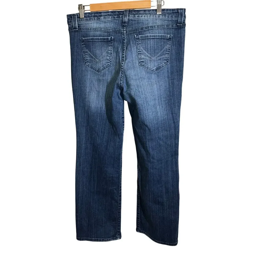 Nine West Vintage America Dark Wash Mid Rise Bootcut Blue Jeans Size 14/31